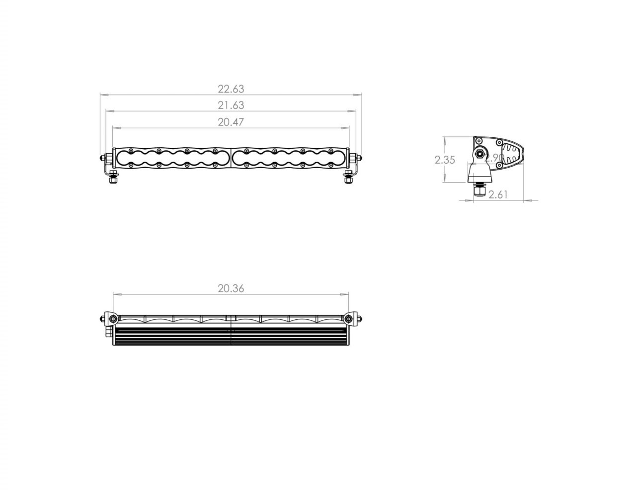 S8 Straight LED Light Bar (20 Inch; Wide Cornering; Clear) — application image