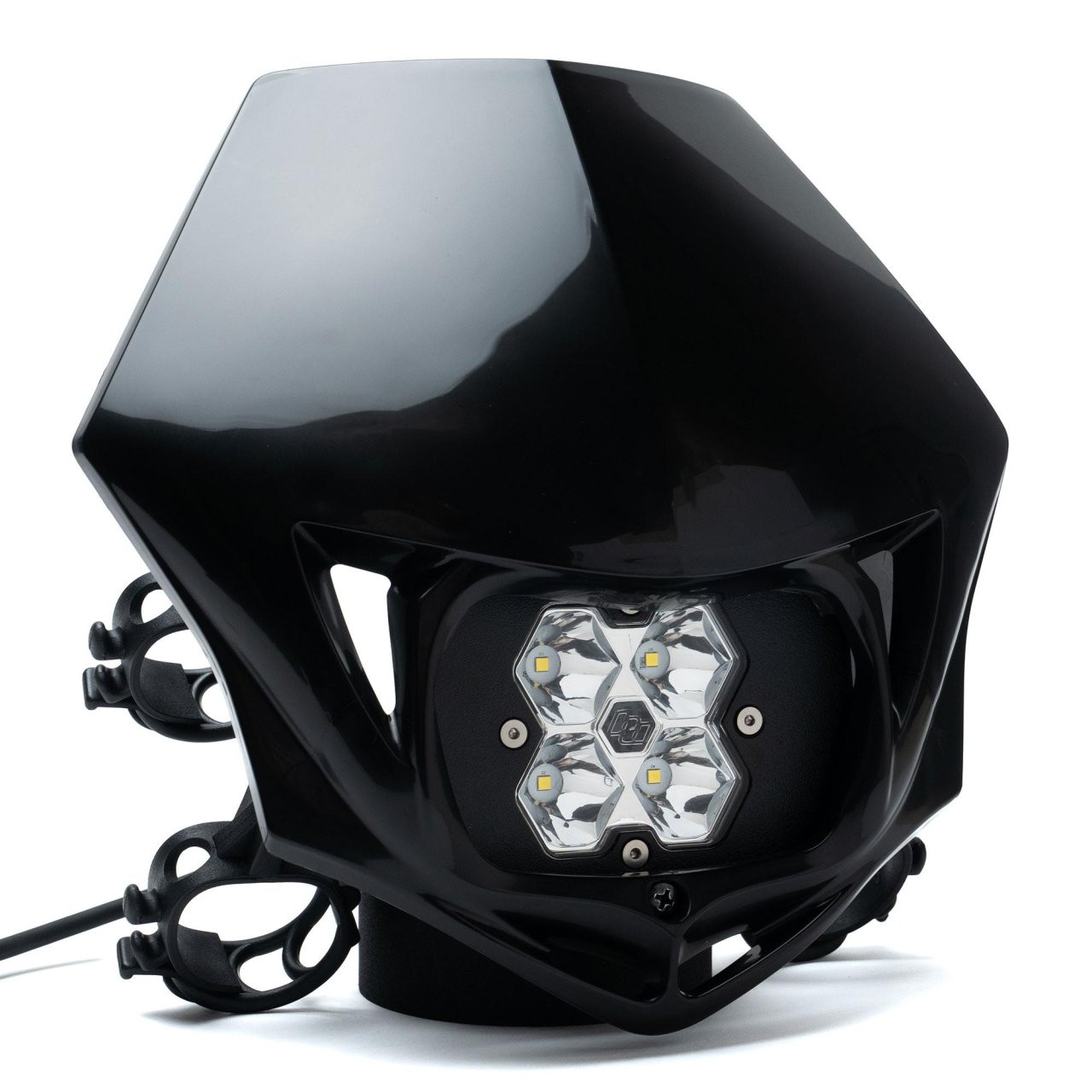 Squadron 2.0 Sport Motorcycle (A/C) LED Headlight Kit w/Shell (Shell Black; Spot; Clear) — primary image