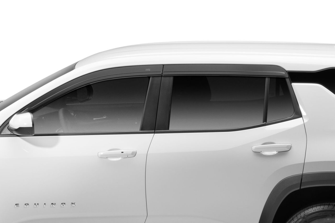 Husky 2854143 Low Profile Ventvisor Deflector; Smoke; Outside Mount; 4 PC Set 2025 Chevrolet Equinox — installed view