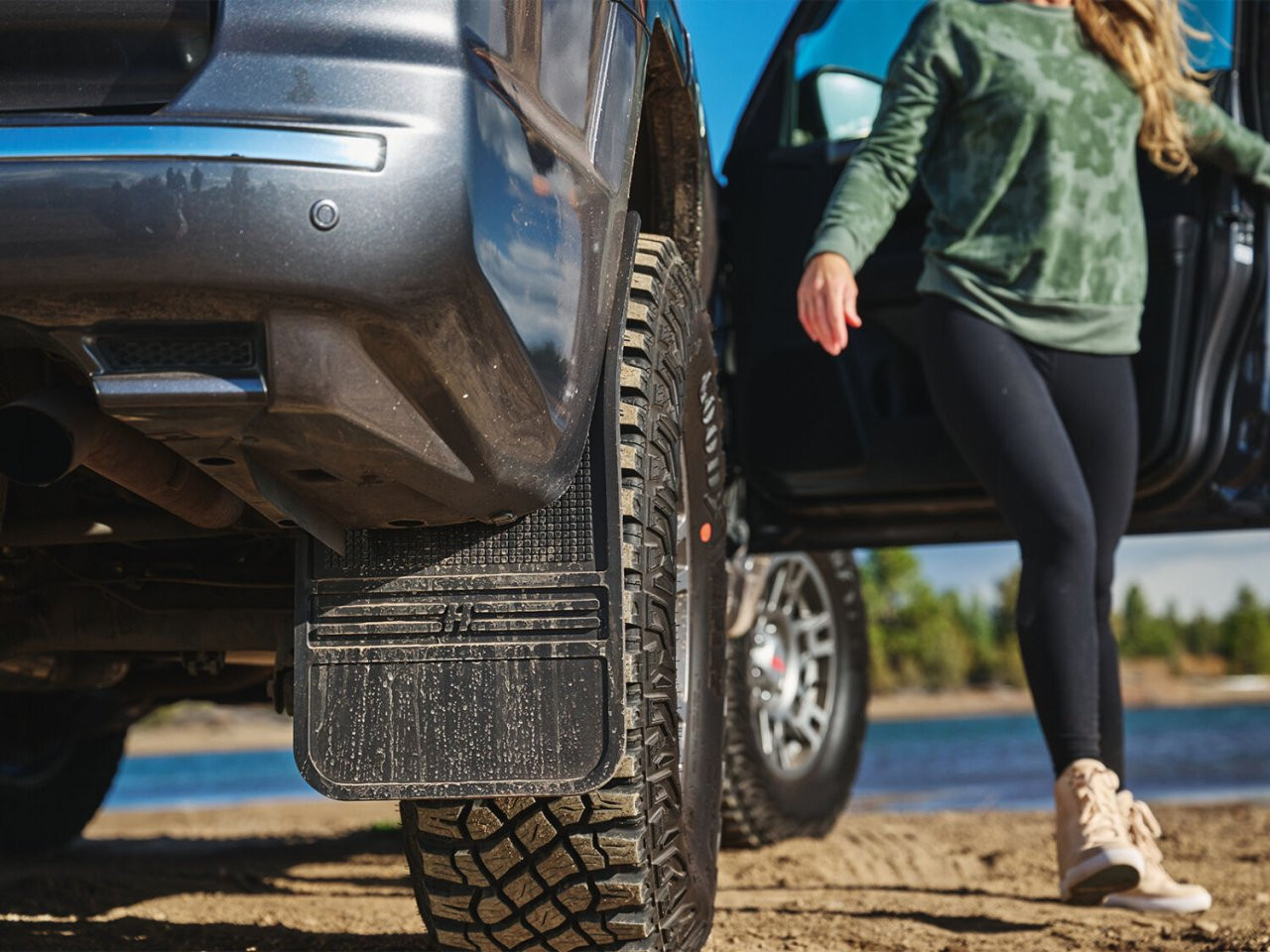 MudDog Mud Flaps - Rubber Front Mud Flaps - 12IN w/ Weight — side view