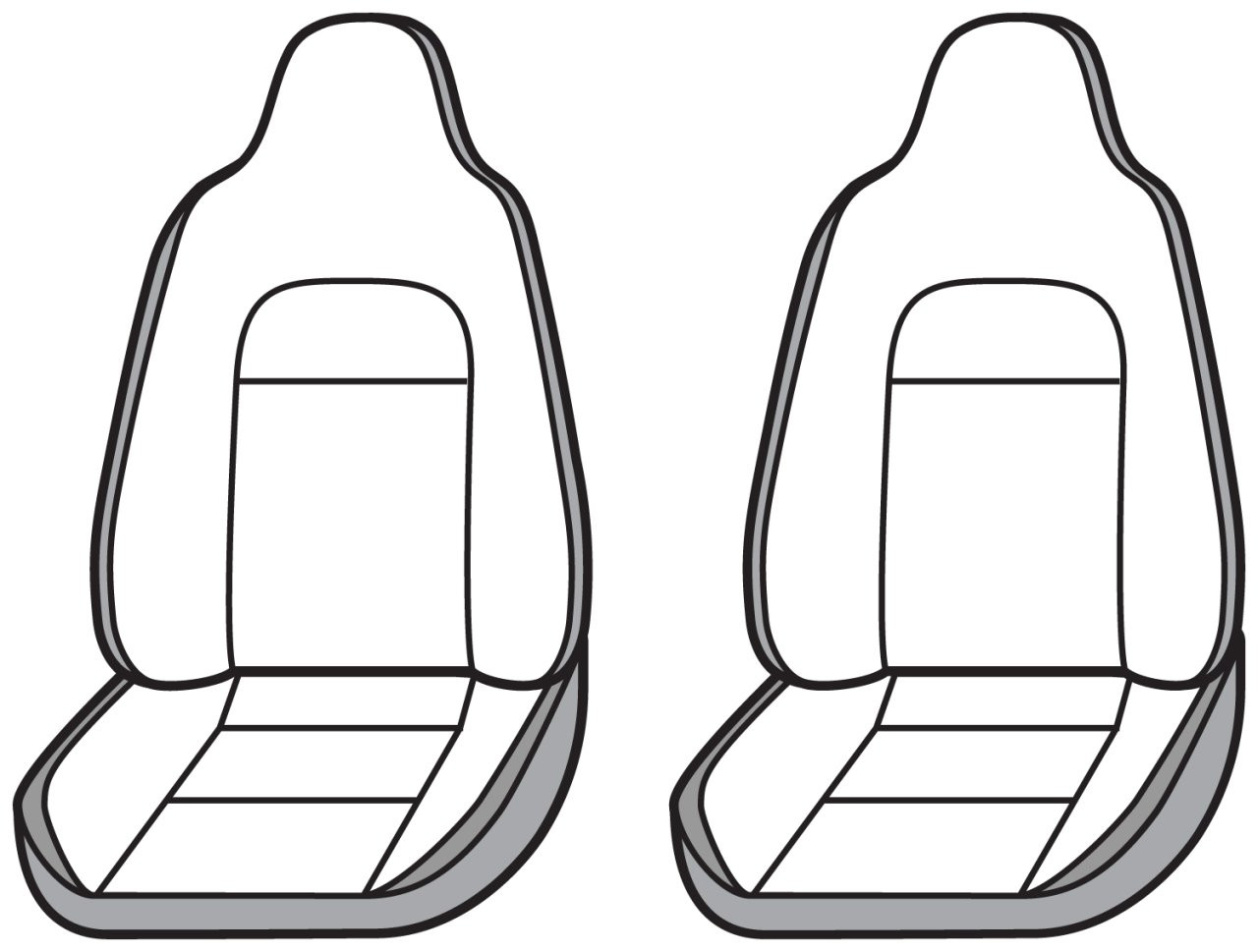 Covercraft SeatSaver Custom Seat Cover - Polycotton Grey (SS1345PCGY) — front view
