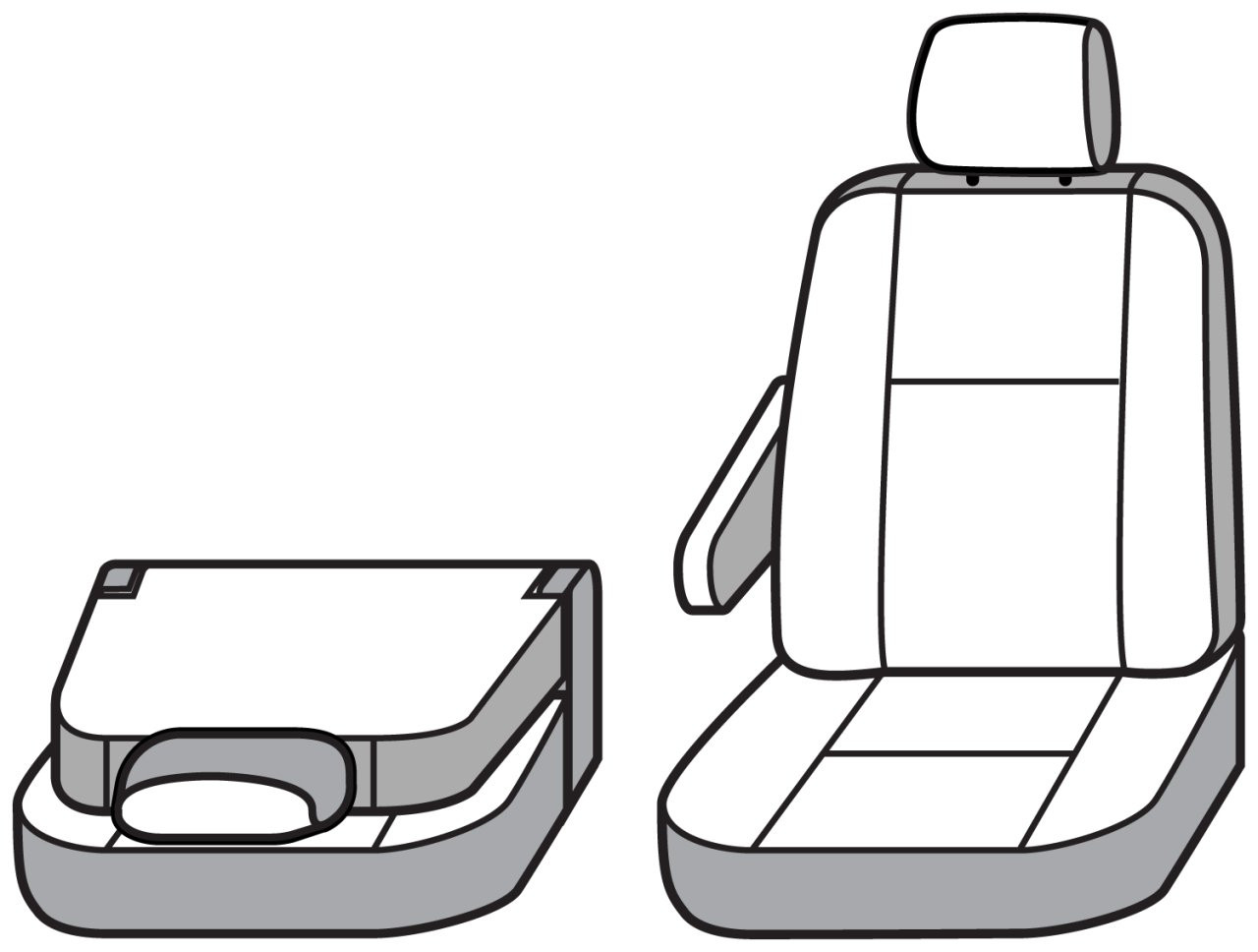 Covercraft SeatSaver Custom Seat Cover - Polycotton Charcoal (SS2455PCCH) — front view