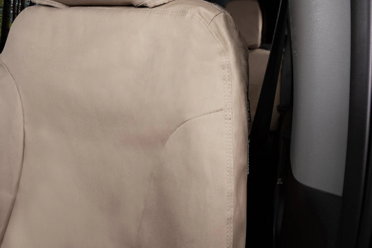 Covercraft SeatSaver Custom Seat Cover - Polycotton Taupe (SS2471PCTP) — front view
