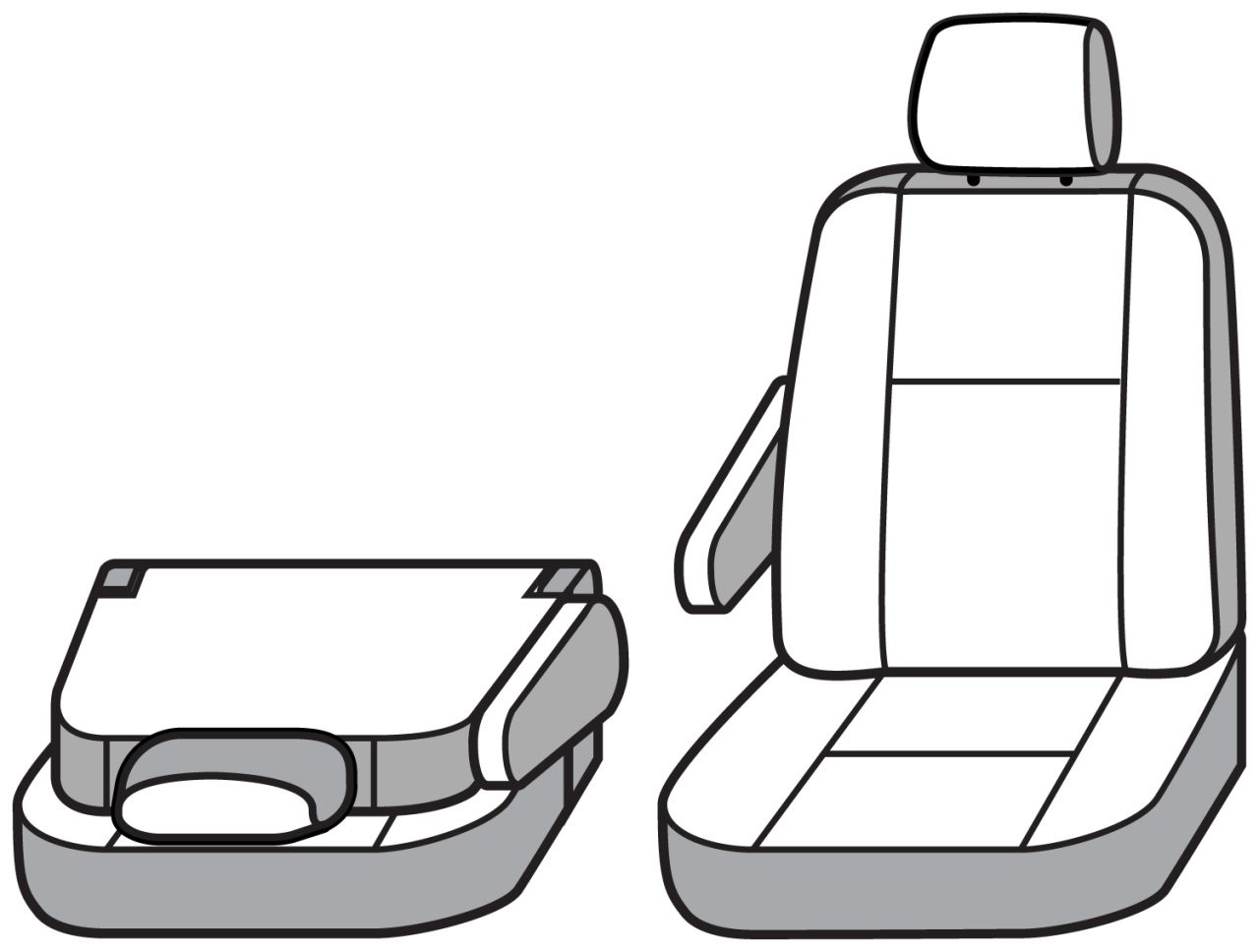 Covercraft SeatSaver Custom Seat Cover - Waterproof Grey (SS2563WFGY) — front view