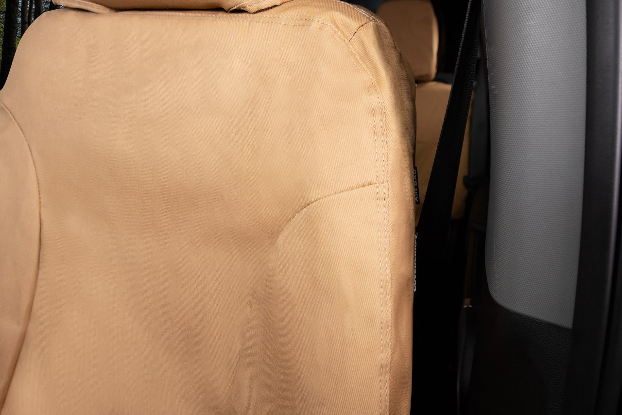 Covercraft SeatSaver Custom Seat Cover - Polycotton Tan (SS2583PCTN) — front view