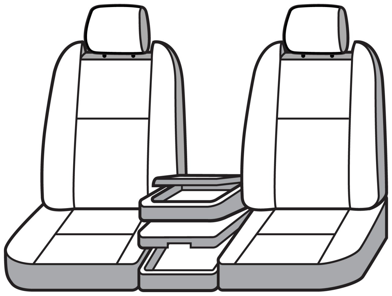Covercraft SeatSaver Custom Seat Cover - Polycotton Grey (SS3483PCGY) — front view