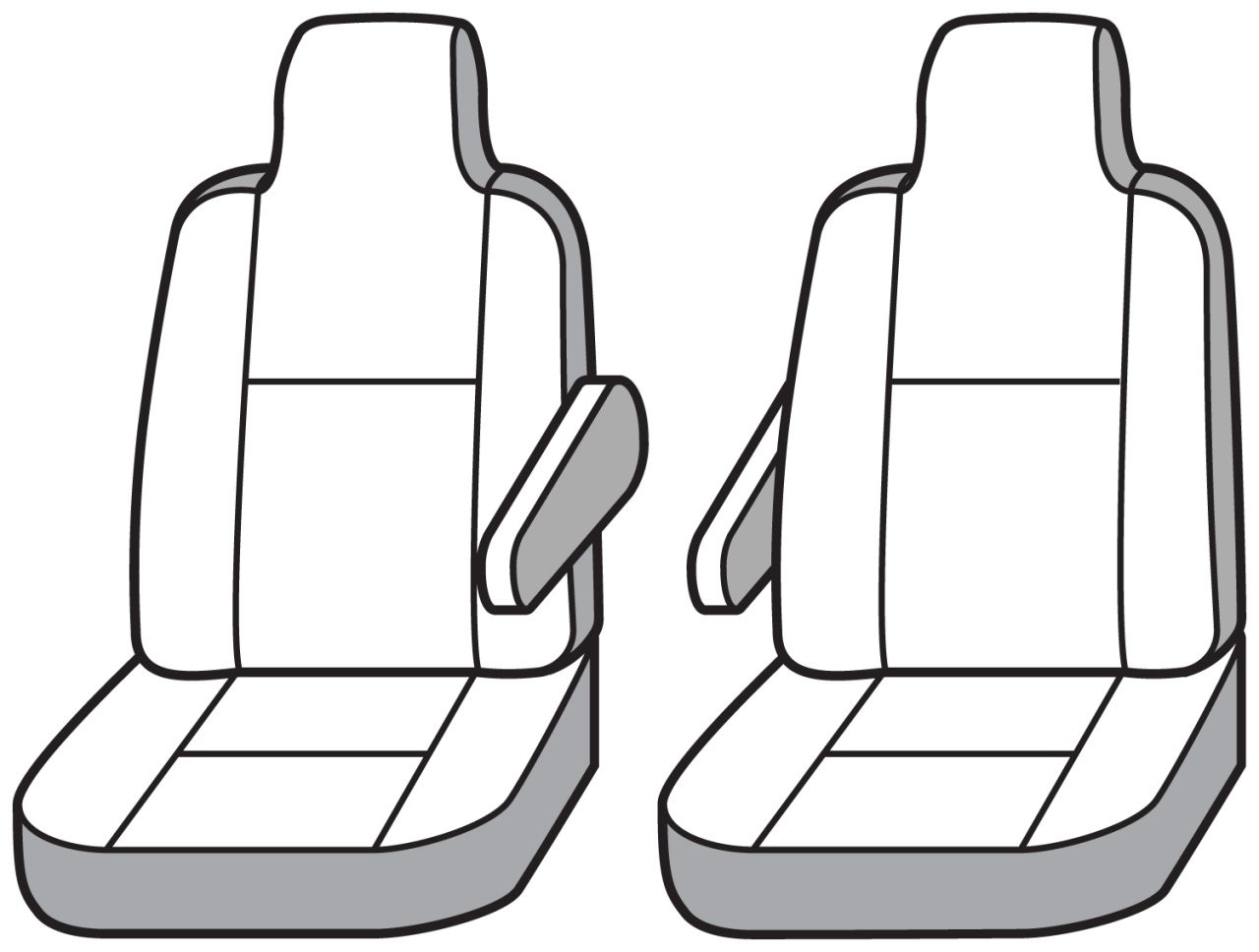 Covercraft SeatSaver Custom Seat Cover - Polycotton Grey (SS7448PCGY) — front view