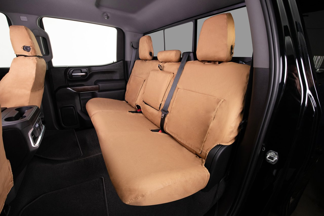 Covercraft SeatSaver Custom Seat Cover - Polycotton Tan (SS8369PCTN) — front view