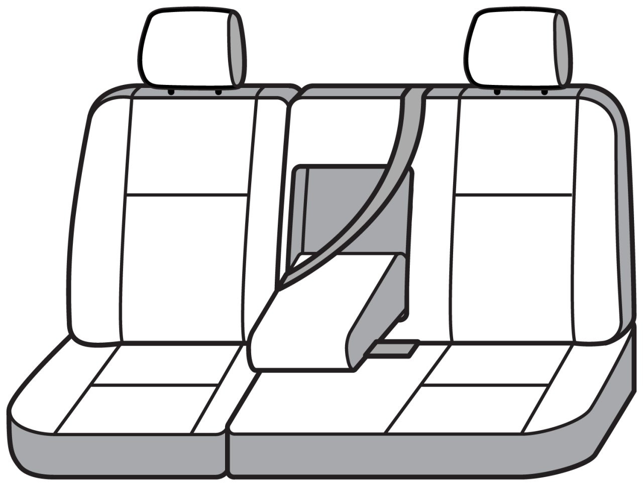 Covercraft SeatSaver Custom Seat Cover - Polycotton Grey (SS8436PCGY) — front view