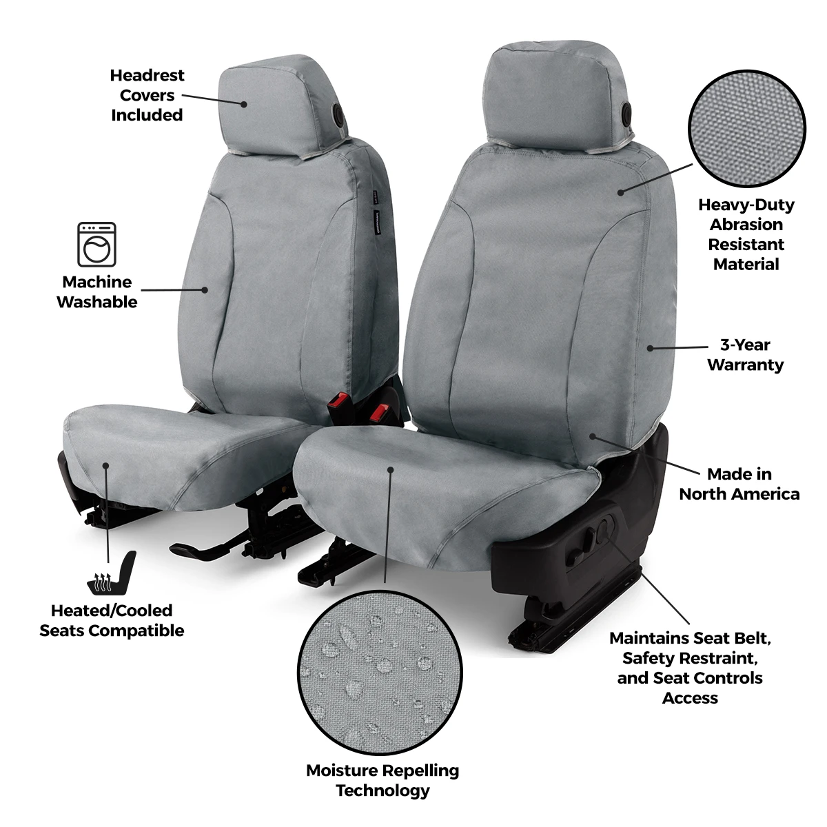 Covercraft SeatSaver Custom Seat Cover - Waterproof Taupe (SS8464WFTP) — front view