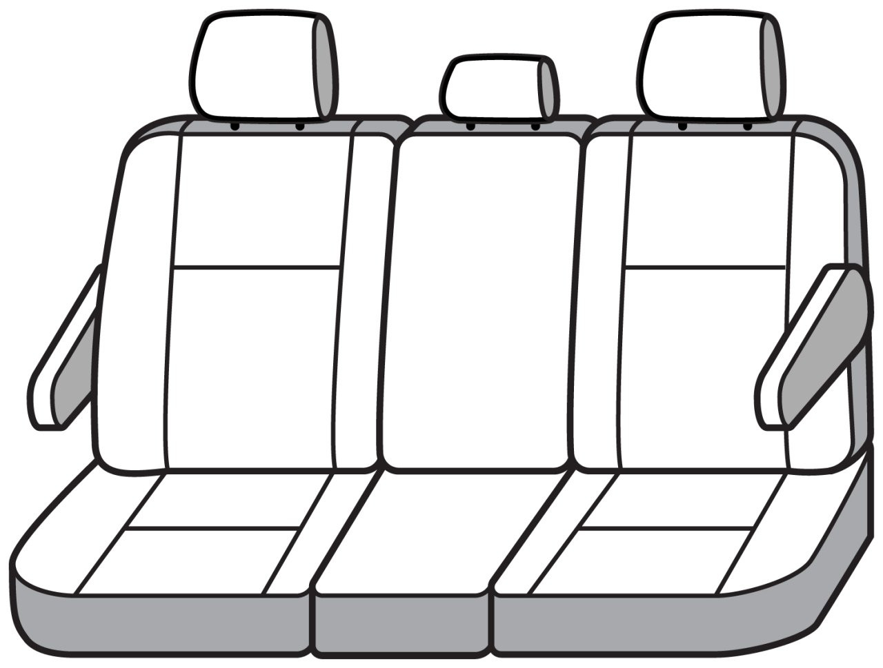Covercraft SeatSaver Custom Seat Cover - Polycotton Grey (SS8487PCGY) — front view