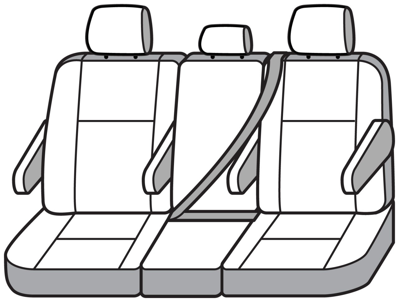 Covercraft SeatSaver Custom Seat Cover - Waterproof Grey (SS8533WFGY) — front view