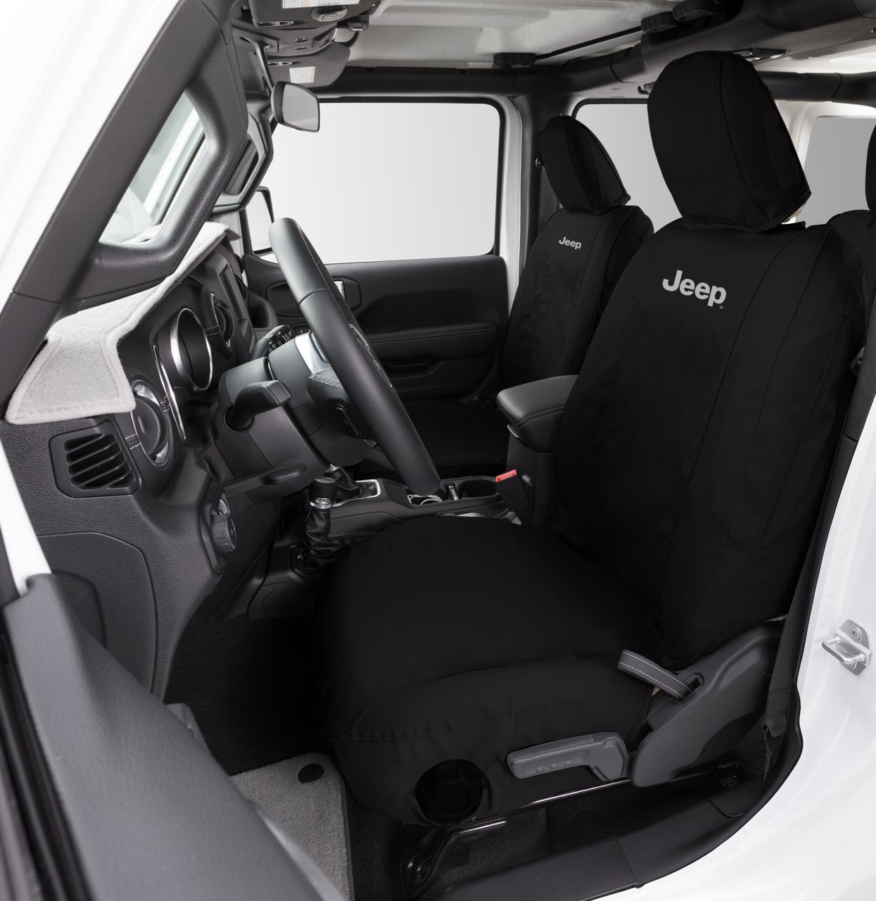 Covercraft Endura Jeep Logo SeatSaver Custom Seat Covers - Black (SSJ2525FJ11WFBK) — primary image