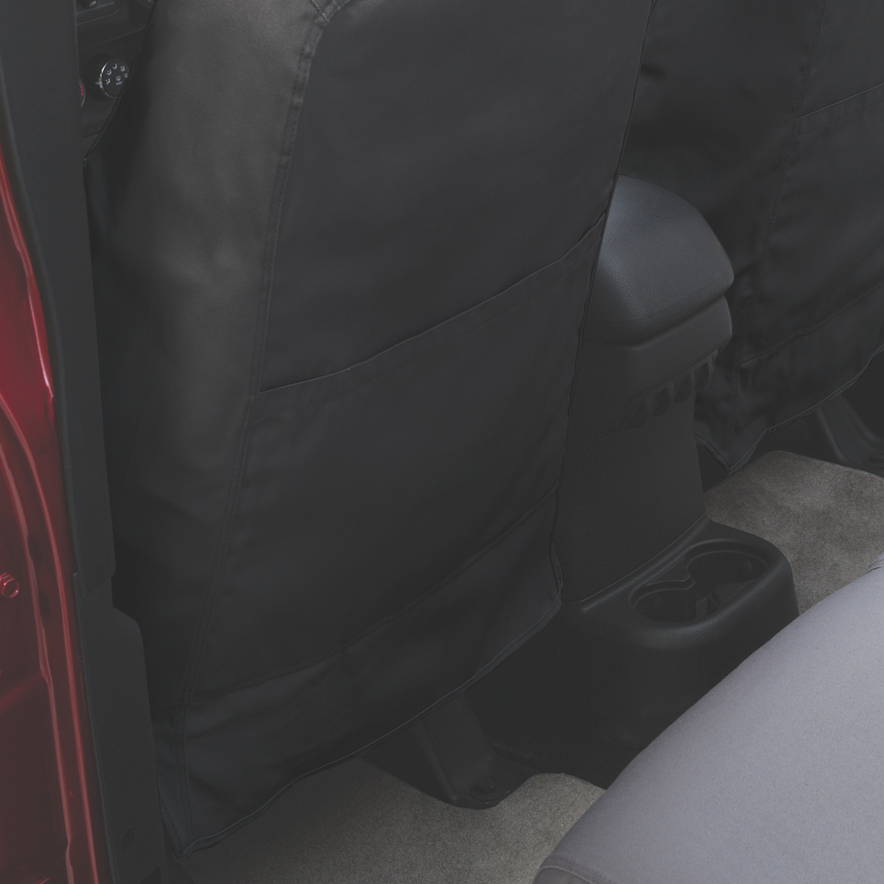 Covercraft Endura Jeep Logo SeatSaver Custom Seat Covers - Black (SSJ2525FJ11WFBK) — front view