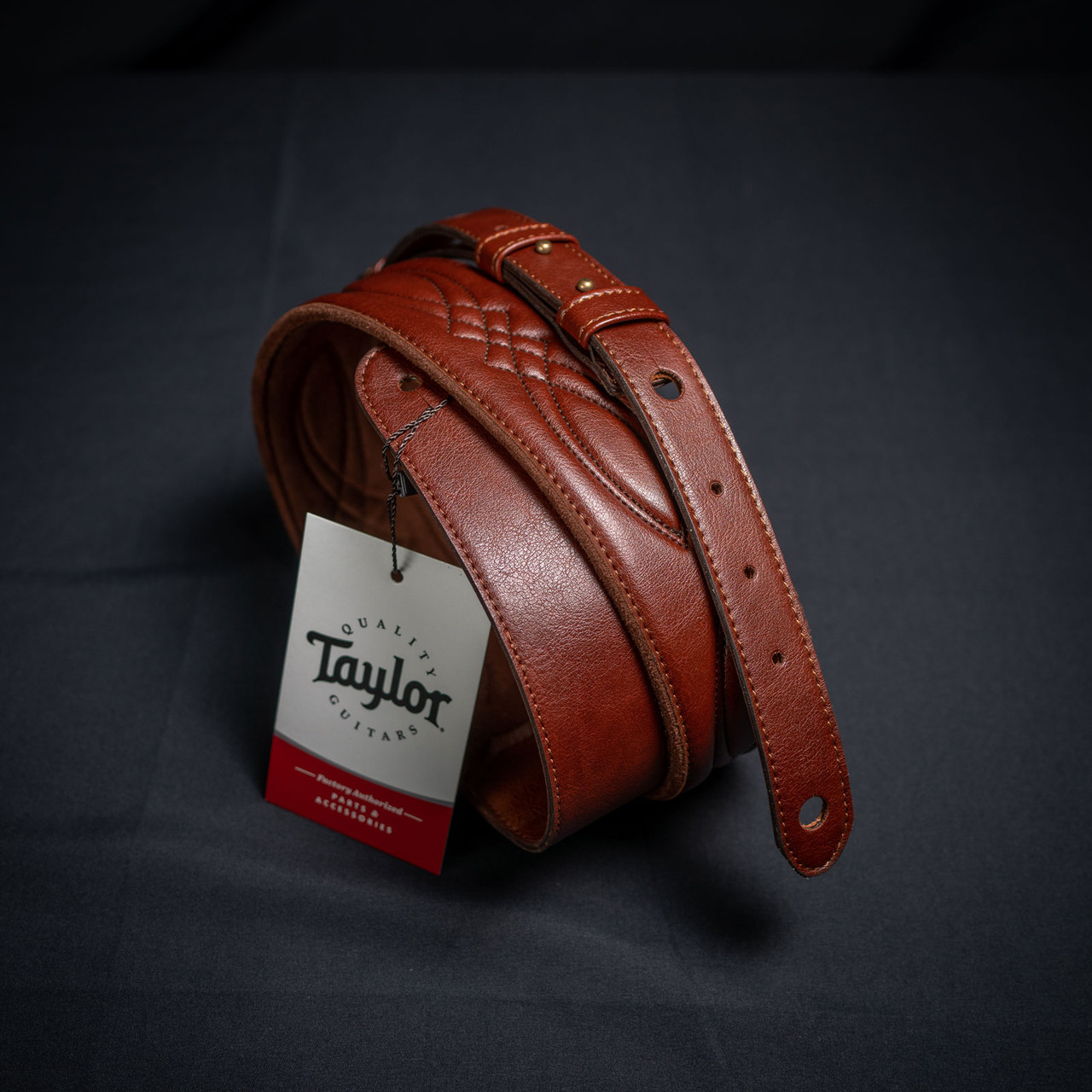 Taylor 2" Vegan Leather Guitar Strap Medium Brown at Moore Guitars