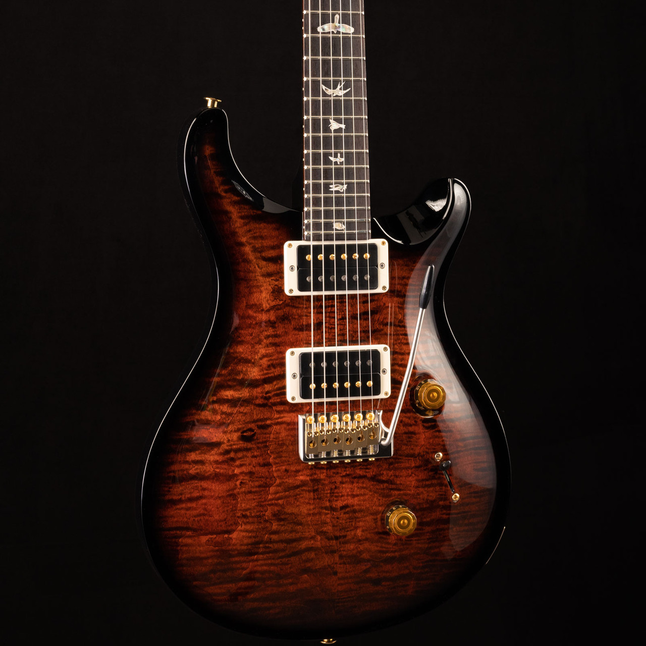 PRS Custom 24 10-Top Black Gold Smokewrap Burst 935 at Moore