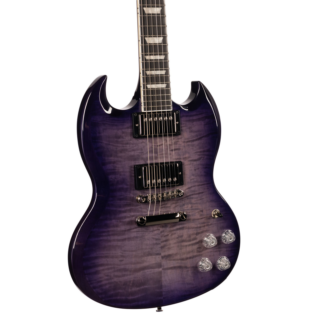 Epiphone SG Modern Figured Purple Burst (929) at Moore Guitars