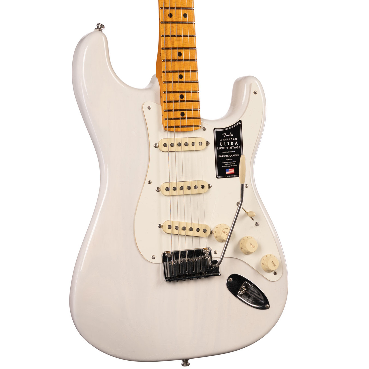 オールラッカー Fender 50s Stratocaster Fender American Ultra Luxe Vintage '50s Stratocaster White Blonde