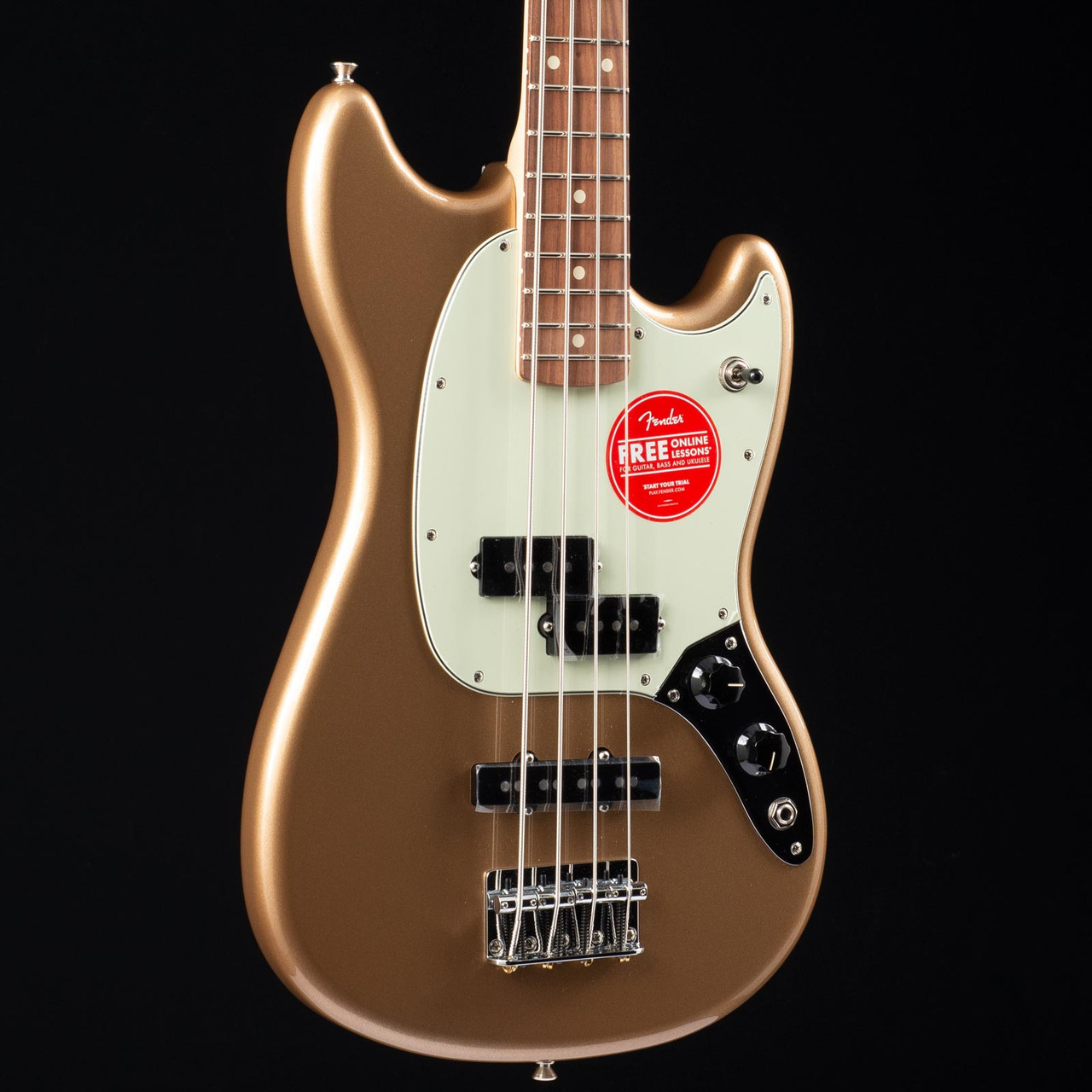 Fender Player Mustang Bass Pj Firemist Gold 200 At Moore Guitars