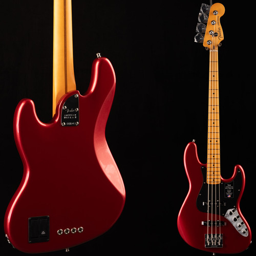Fender American Ultra II Jazz Bass Sinister Red 681 at Moore Guitars