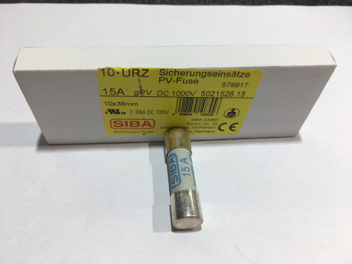 SIBA 5021526 50 215 26 10x38mm gPV PV Fuse 15A