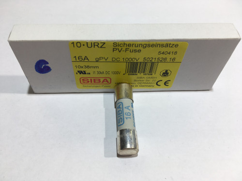 SIBA 5021526 50 215 26 10x38mm gPV PV Fuse 16A