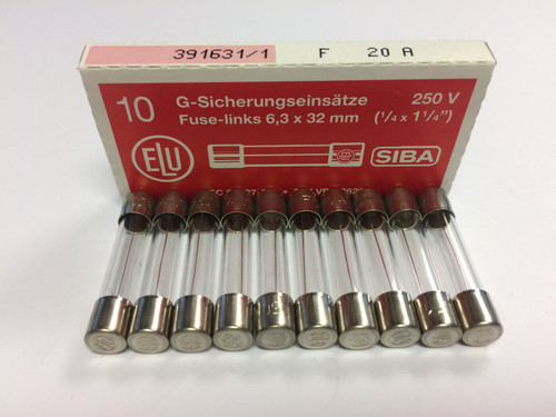 SIBA Fuse 70 059 60 7005960 20A  F20A Quick Acting Glass Fuse