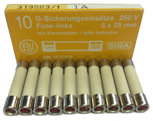 SIBA Fuse 172 526 70 010 05 1A Medium Time Lag Fuse with indicator