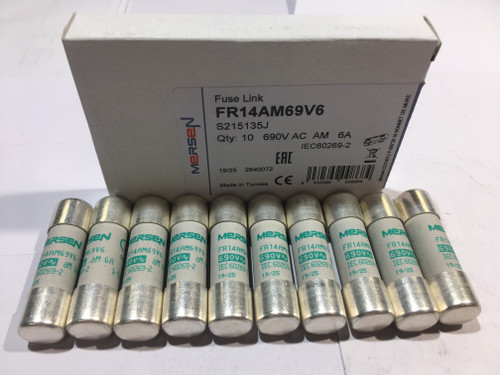 Mersen Ferraz  FR14AM69V6 6A Type AM Ceramic 14 x 51 mm Electrical Fuse Link