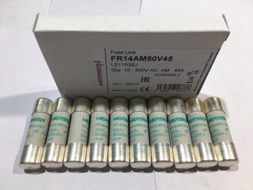 Mersen Ferraz  FR14AM69V45 45A Type AM Ceramic 14 x 51 mm Electrical Fuse Link