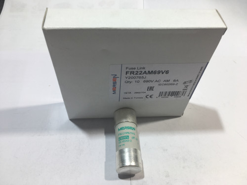 Mersen Ferraz  FR22AM69V6 6A Type AM Ceramic 22 x 58 mm Electrical Fuse Link JPSF512