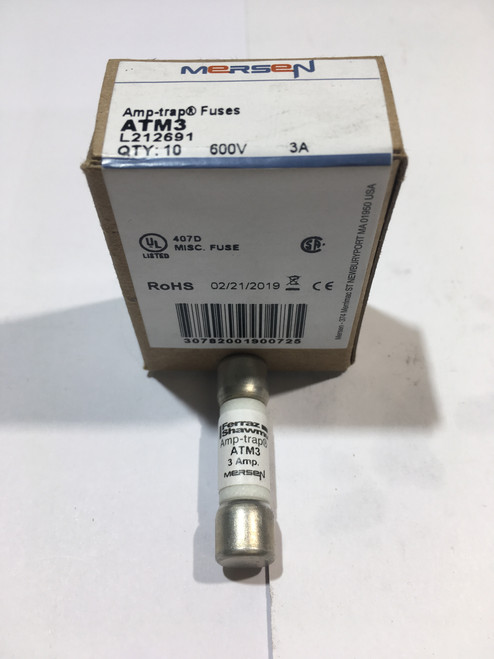 Mersen Ferraz ATM3  3A Amp Trap Fuse JPSF532