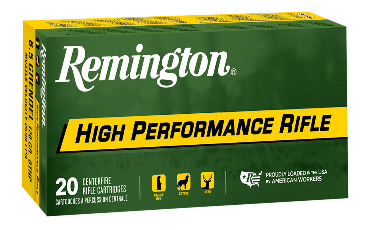 Remington Ammunition 27649 High Performance 6.5 Grendel 120 gr Hollow Point Boat-Tail (HPBT) 20 Bx/ 10 Cs