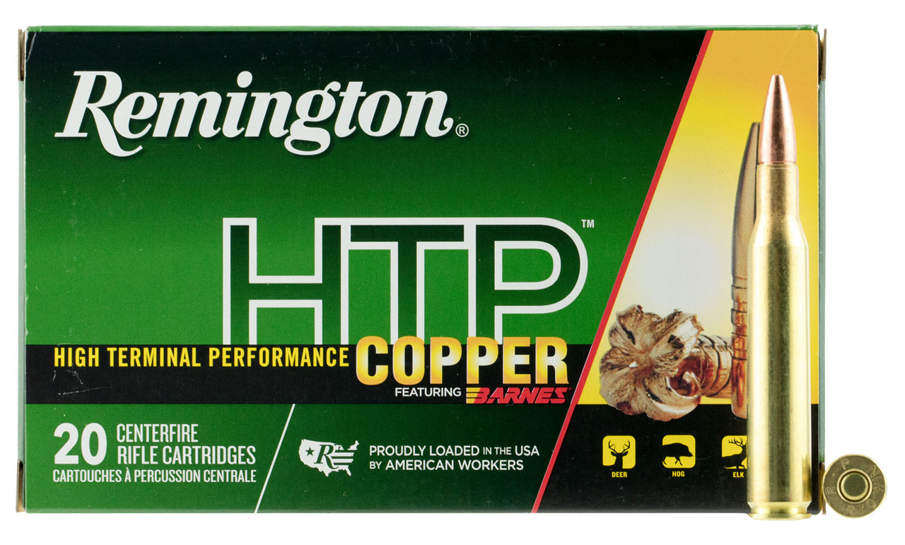 Remington HTP Copper .270 Winchester Ammunition 20 Rounds 130 Grain Barnes TSX Boat Tail