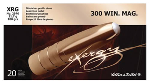 Sellier & Bellott Ammunition SB300XRGA 300 Win Mag, eXergy, 180 GR, 2910 fps, 20 Rd/bx