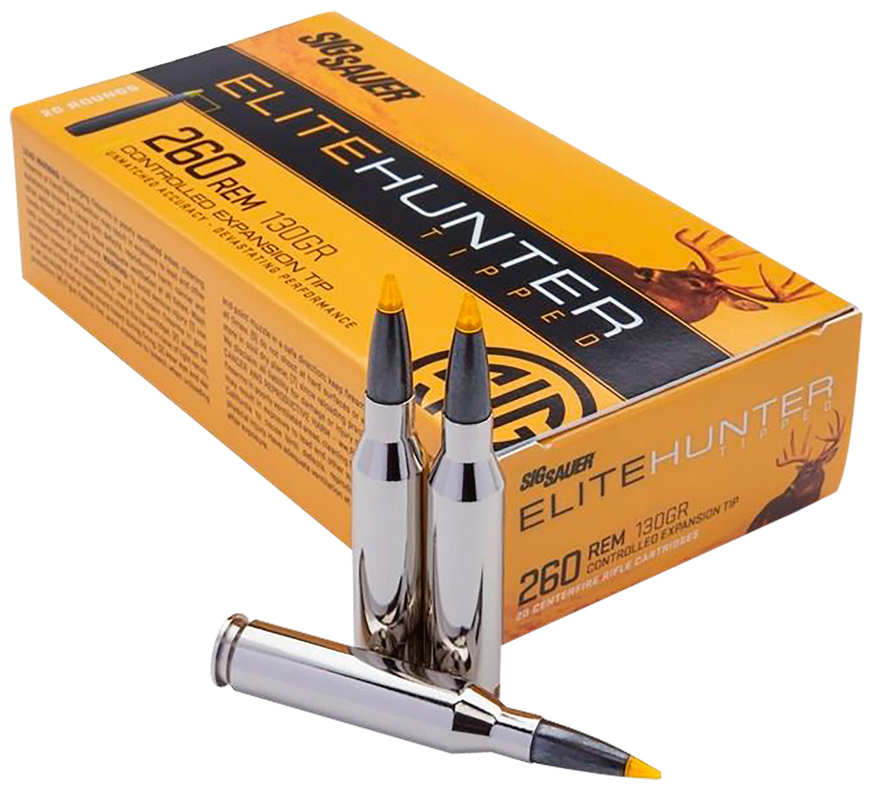 Sig Sauer E260TH120 Elite Hunter Tipped 260 Rem 130 gr Controlled Expansion Tip 20 Bx/ 10 Cs