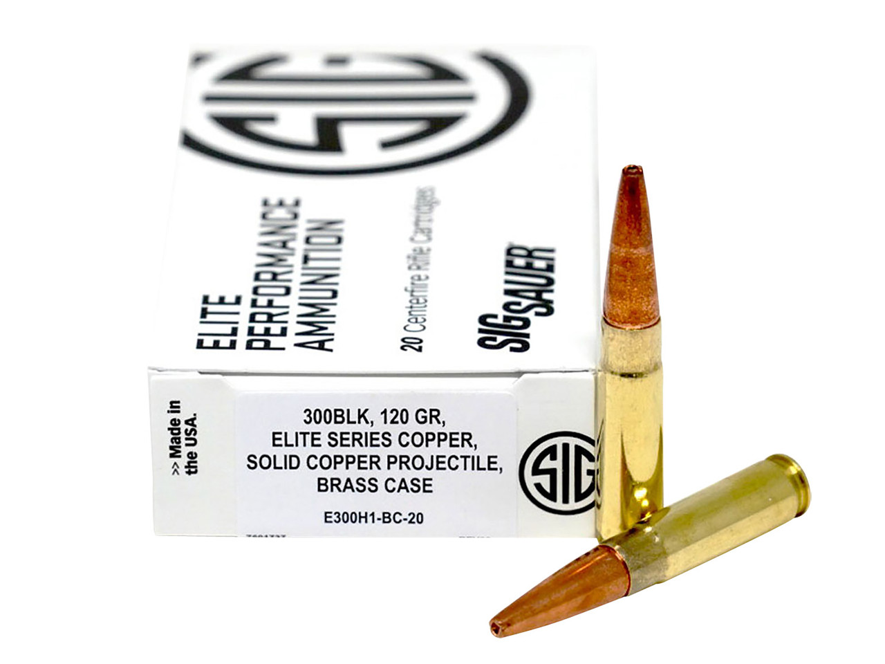 Sig Sauer E300H1BC20 Elite Copper Hunting 300 Blackout 120 gr Open Tip Match 20 Per Box/ 10 Case
