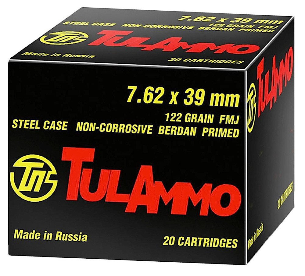 Tulammo- UL076210 Rifle 7.62X39mm 122 GR Full Metal Jacket (FMJ) 100 Bx/ 10 Cs