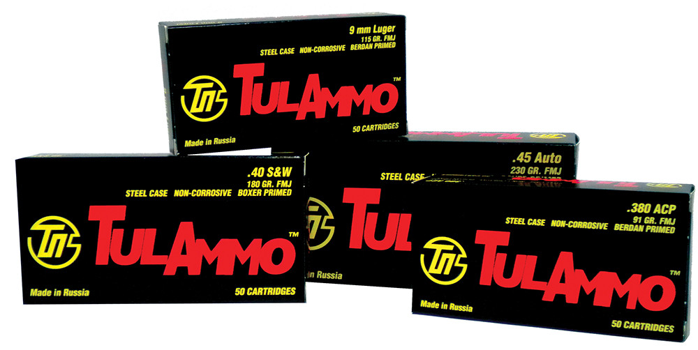 TulAmmo 9x18mm Makarov Ammunition 50 Rounds FMJ 92 Grains TA918092