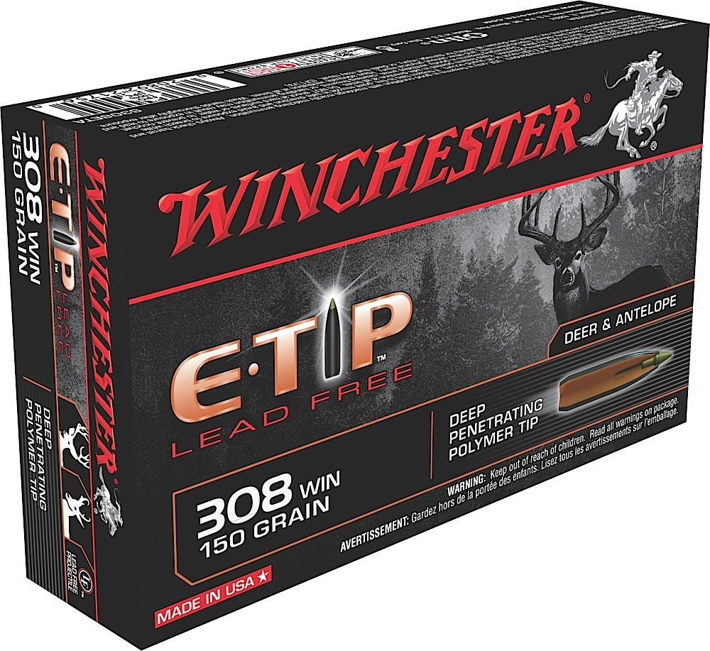 Winchester Supreme Elite Centerfire Rifle Ammunition S308ETA, 308 Winchester, E-Tip Lead-Free, 150 GR, 2810 fps, 20 Rd/bx