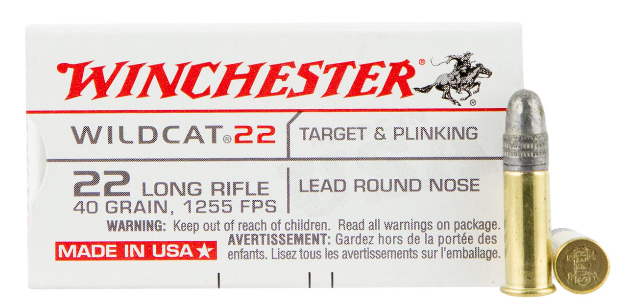 WIN Wildcat .22 Long Rifle 40 Grain Lead Round Nose Wildcat