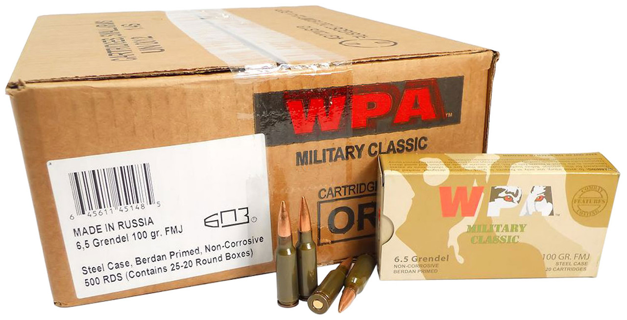 Wolf Military Classic Ammunition 6.5mm Grendel | MC65GRENFMJ