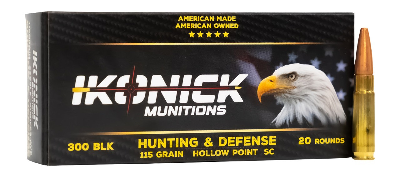 Ikonick Usa IU-300-115HP-B20 300Blackout 115gr Controlled Chaos Solid Copper Hollow Point Boat Tail 20/Box