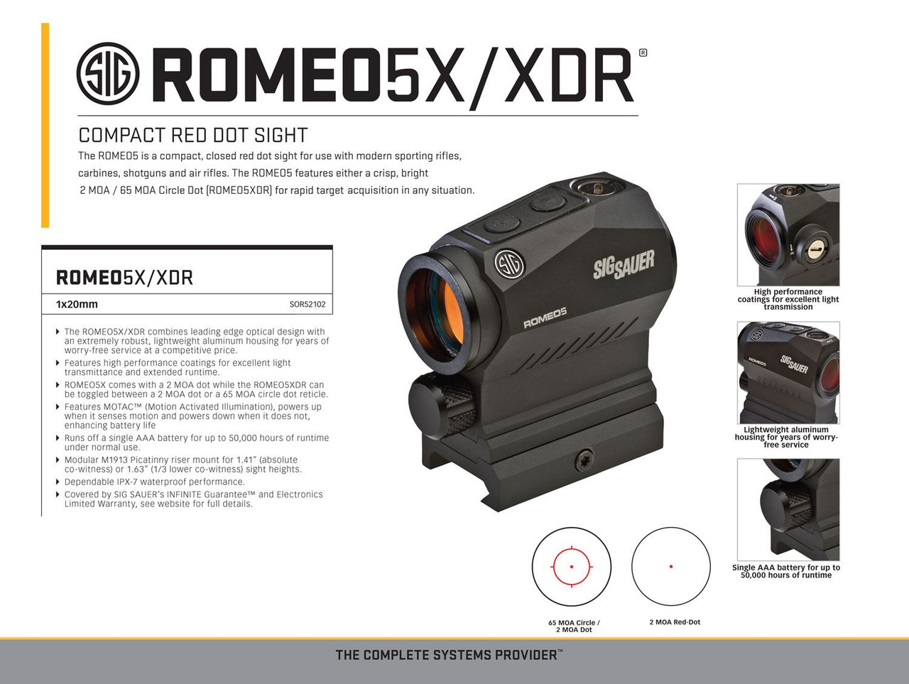 Sig Sauer SOR52102 Romeo5 XDR Compact Red Dot Sight For Sale