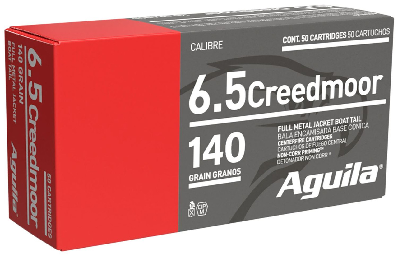 Aguila 1E650110 Target & Range 6.5Creedmoor 140gr Full Metal Jacket Boat Tail 20 Per Box/25 Case Centerfire, Rifle Ammunition
