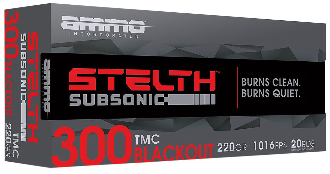 Ammo Inc 300B220TMCSTLA20 stelTH 300Blackout 220gr Total Metal Case 20 Per Box/10 Case Centerfire, Rifle Ammunition
