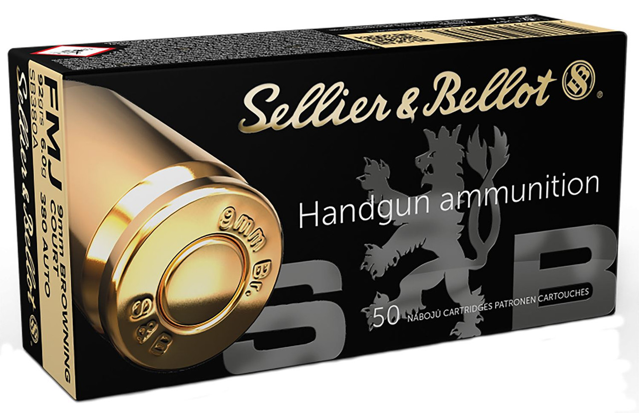 Sellier & Bellot SB380A 380ACP 92gr Full Metal Jacket 50 Per Box/20 Case Centerfire, Handgun Ammunition