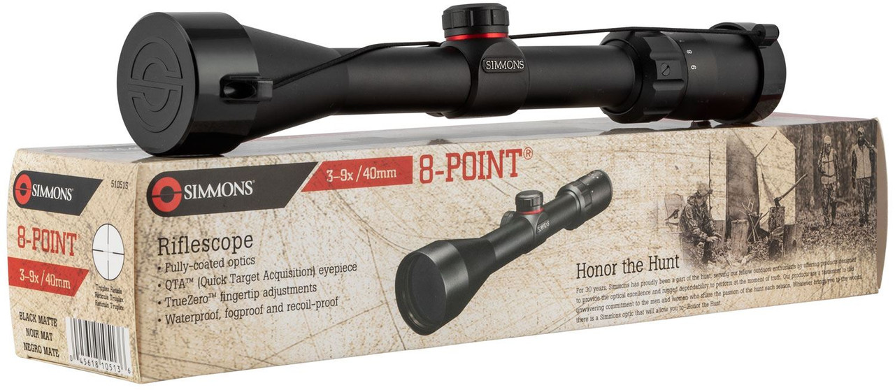 Simmons 8 Point Rifle Scope 510513 3x-9x 40mm Obj For Sale