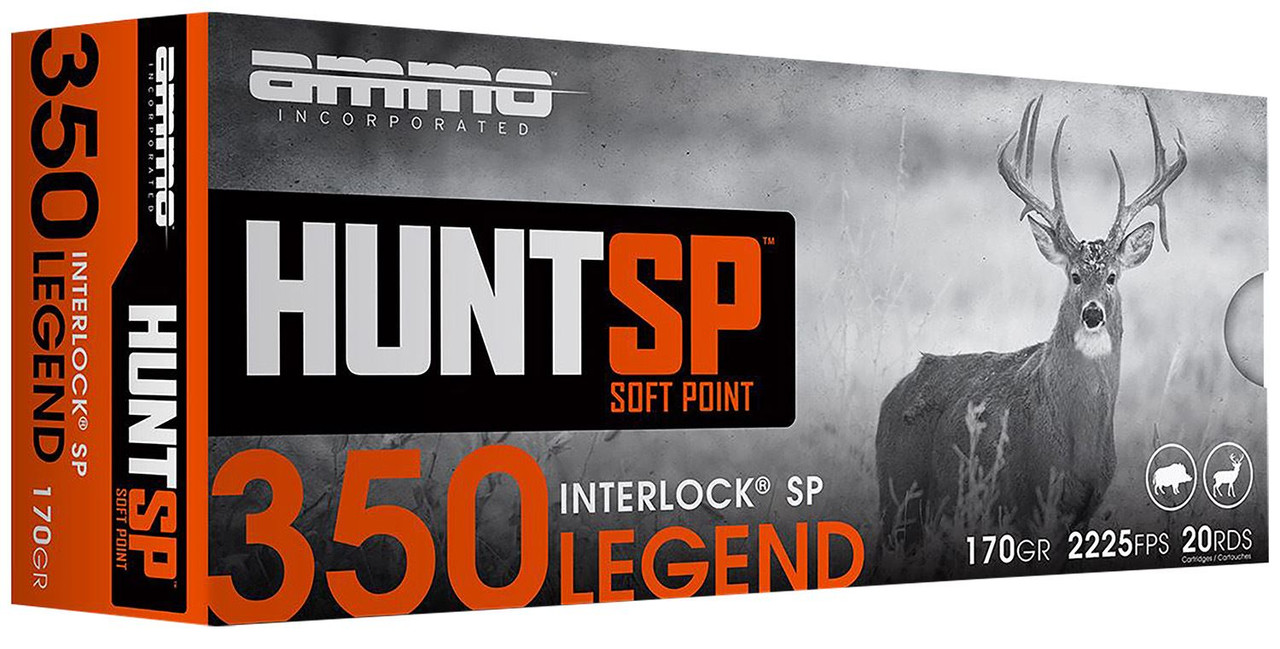 Ammo Inc 350L170SPA20 Hunt 350Legend 170gr Soft Point 20 Per Box/10 Case, Centerfire Rifle Ammo