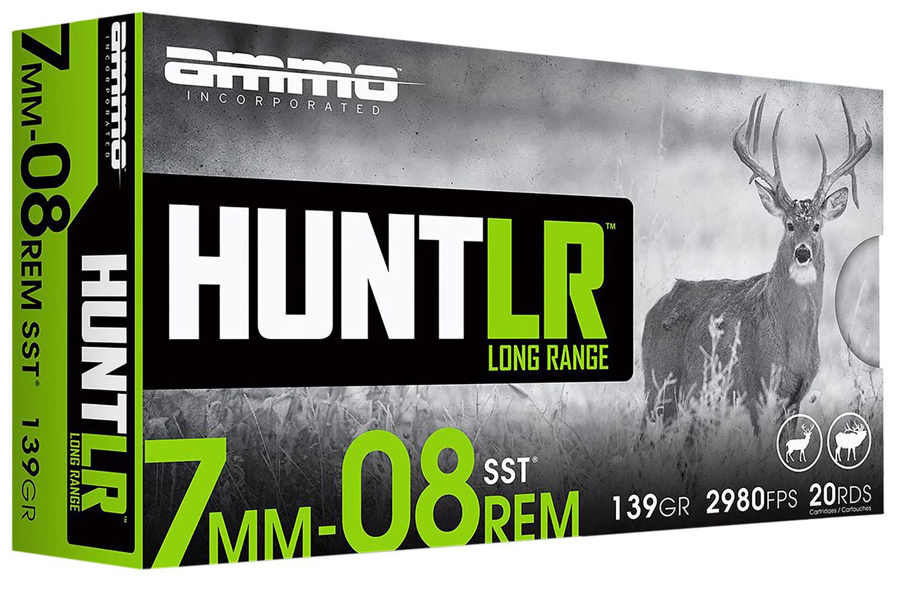 Ammo Inc 7MM08139SSTA20 Hunt Long Range 7mm-08Rem 139gr Super Shock Tip 20 Per Box/10 Case, Centerfire Rifle Ammo